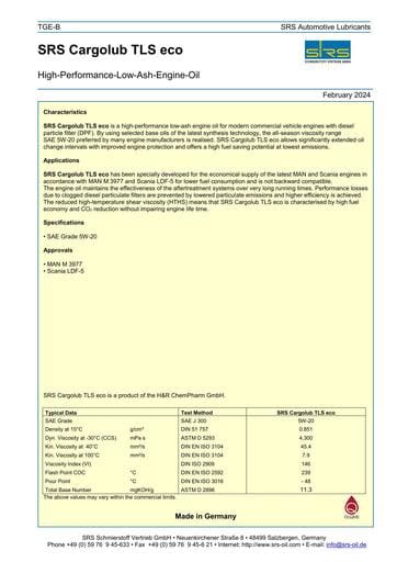 SRS Cargolub TLS eco