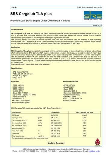 SRS Cargolub TLA plus