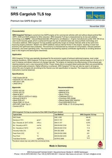 SRS Cargolub TLS top