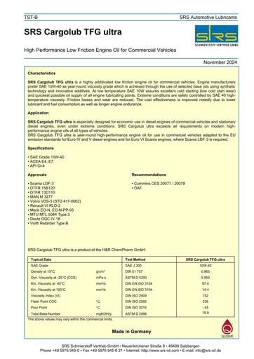 SRS Cargolub TFG ultra